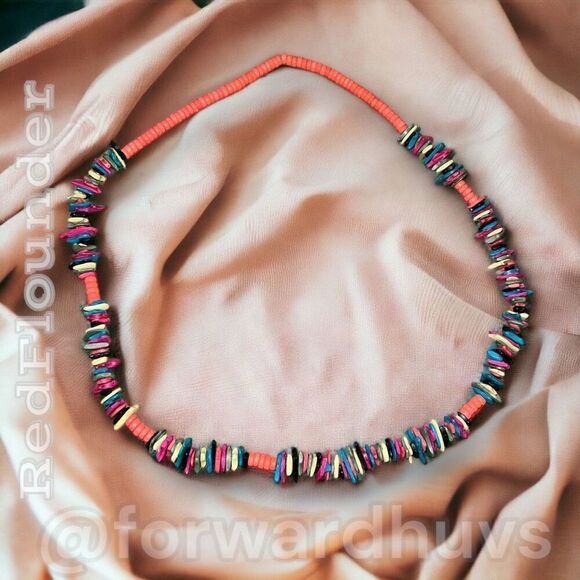 Vibrant Wood Bead Bohemian Necklace - Picture 4 of 6